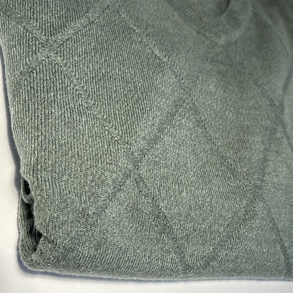 Dockers V-Neck Argyle Sweater Mens Size M Green Pullover Ribbed Geometric NWOT - Picture 7 of 9